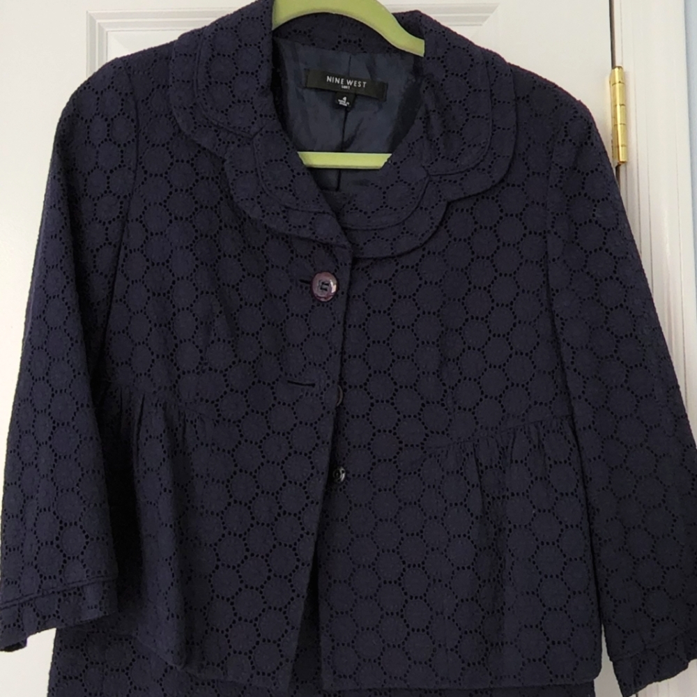 Nine West Navy Skirt Suit
